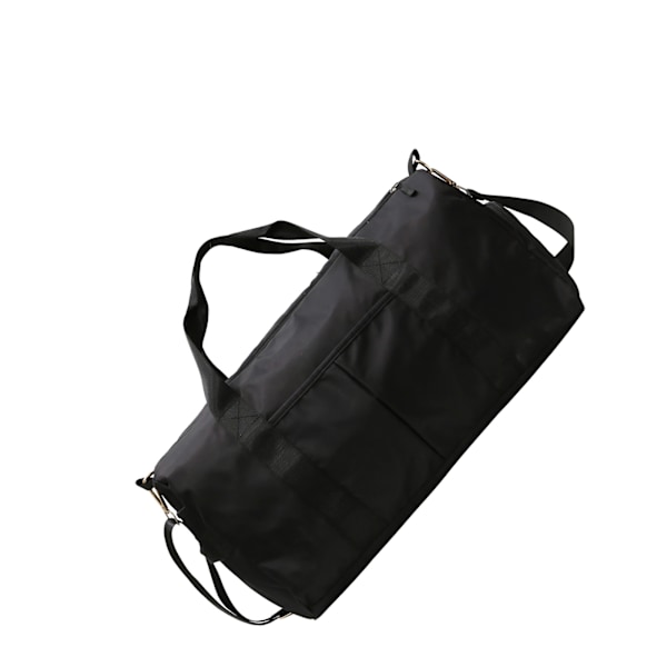 Sports Gym Bag Nylon Stor Kapasitet Reise Duffel Bag med Sko Våte Klær Rom for Yoga Svart