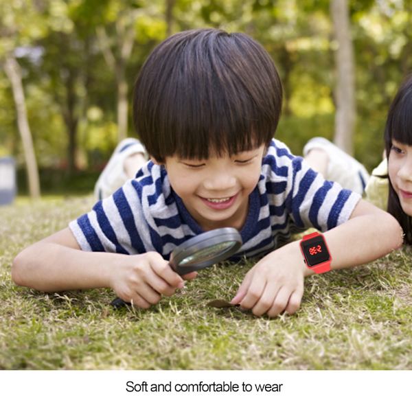 Watch LED-näyttö Neliön muotoinen taustavalo Design Digitaalinen watch vapaa-ajan aktiviteetteihin Punainen Red