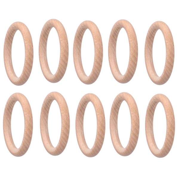 10 st träringar ofärdiga DIY naturliga träcirklar för hantverk smyckestillverkning baby tandsprickning 6 cm