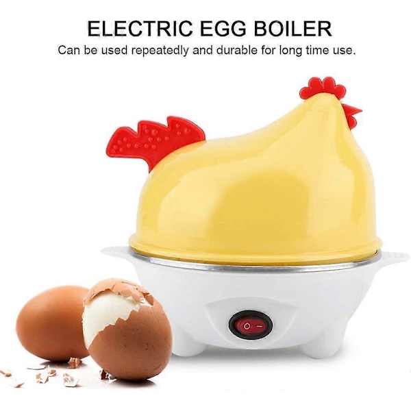 Äggkokare, matlagningsapparat för 1-6 ägg, multifunktionell köksredskap som present, äggkokare med ångplatta i rostfritt stål 220V (15 * 16cm)