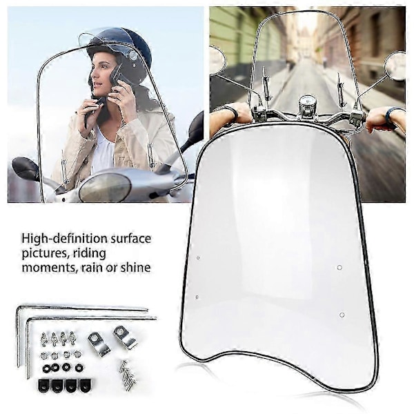 2 mm tjock universell motorcykelvindruta, klar vindavvisare