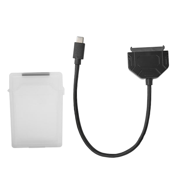 TypeC SATA-adapter 2,5 tum USB 3.0 10G SSD HDD hårddiskdrivenhet kabelskyddsbox (vit)