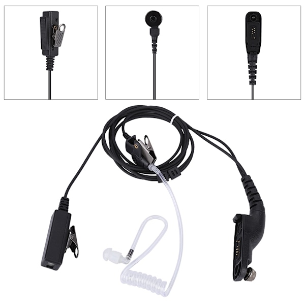 2-bens Air Tube Walkie talkie ørestykke PTT hovedtelefon Audio Surveillance Kit til Motorola