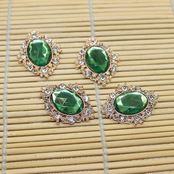 20 st Strass Cabochon Platt Baksida Utsmyckningar Bröllopsdekor Röd/Grön