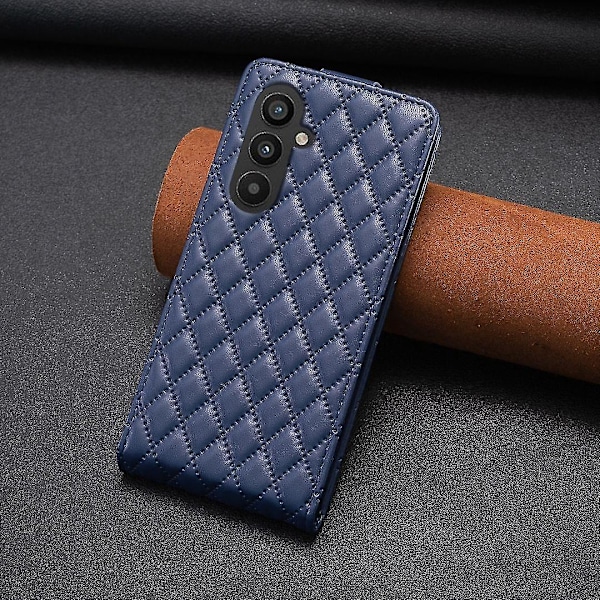 Til Samsung Galaxy A35 5G Etui Kortholder Vertikal Flip Læder Cover-B11 Blå