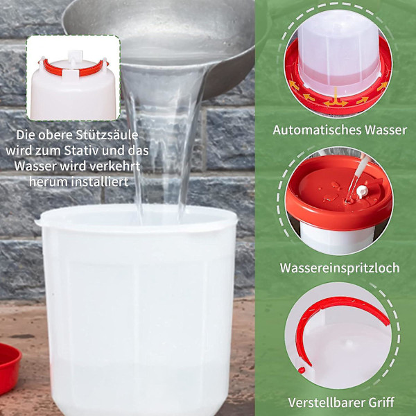 Drikkesett 3 kg Mater, Kyllingmater, Drikkesett, Fjærfémater, Fjærfédrikker, Rød og Hvit