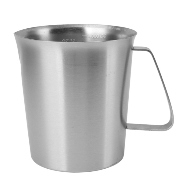 304 rustfritt stål melkeskummerkanne Kaffe Melkeskummerkanne Melkeskummerkopp med håndtak 1000ML