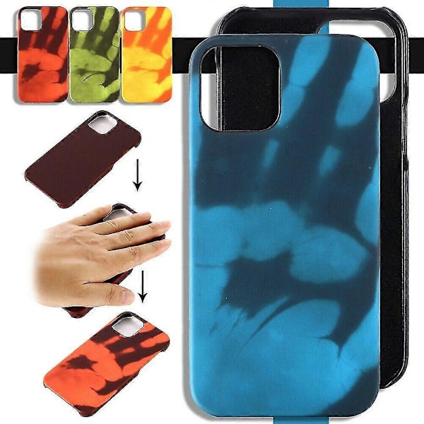 Stødsikkert telefoncover til iPhone 11 12 Pro Max Xs Xr 8 Plus - Fysisk termisk sensor cover Sort til Blå 7 eller 8 Plus