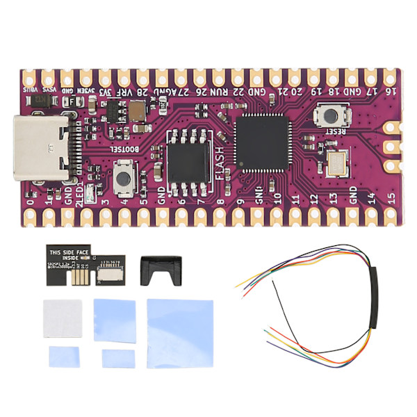 för RasPi Board Dual Core 264KB ARM Cortex M0+Processor Flexibelt Microcontroller Board med SD2SP2 SDLoad SDL Adapter Svart