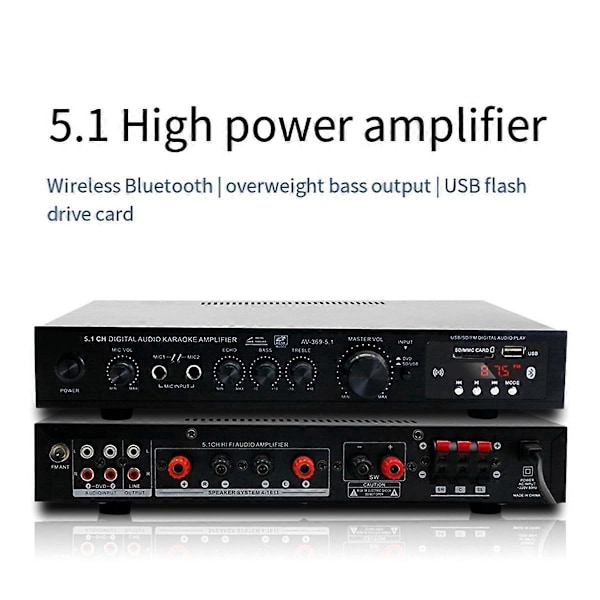 5.1-kanavainen HIFI-subwoofer suuritehoinen Bluetooth-vahvistin AU-pistoke