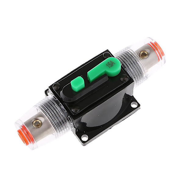 Inline Manuell Återställningsbrytare Bilstereo Ljud Säkring 12V/24V/32V 15A