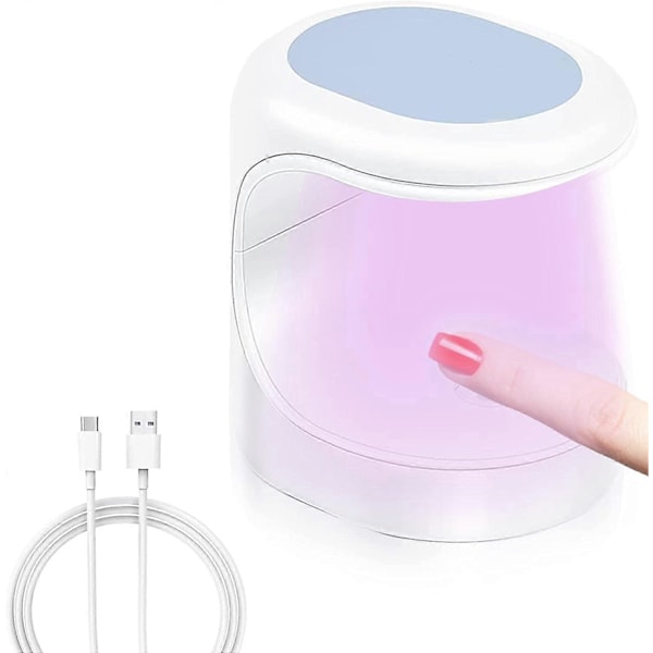 Mini UV Neglelakk Lampe, Negletørker UV Lampe for Gel Neglelakk, Bærbar Enkeltfinger Gel Neglelakk for Hjem og Neglesalong Blå