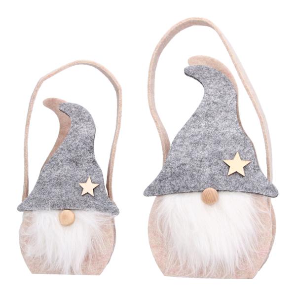 2 st dekorativa jultomte-presentpåsar, julklappspåsar, tomte-presentpåsar, heminredning