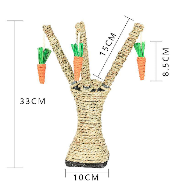 Sisal Cat Scratching Tree med gräsrep och hoppplattform - rolig liten husdjursleksak