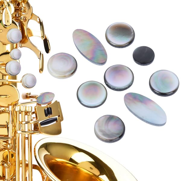 9 stk. saxofonknappude sæt sort og hvid saxofonnøgleknap musikinstrumenttilbehør