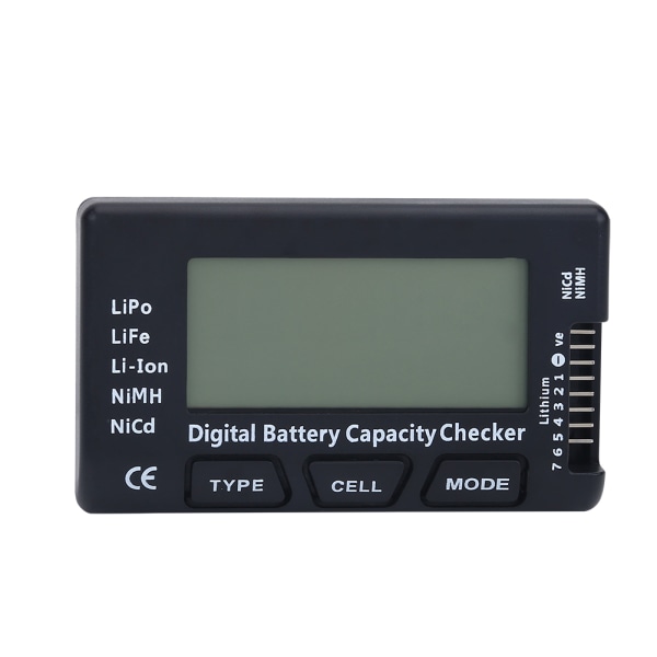 Digital batterikapasitetssjekker Spenningstesterdetektor for LiPo Li-ion LiFe NiMH/NiCd-batteri
