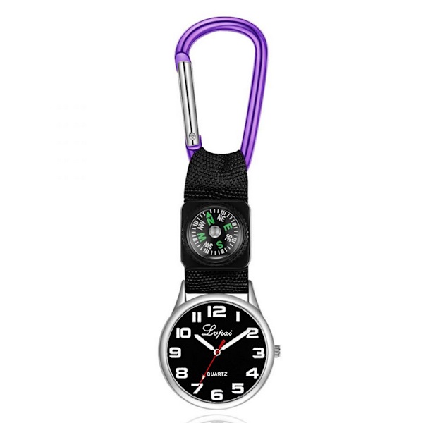 LVPAI multi watch med kompasskarbin för utomhuscampingklättring (lila)