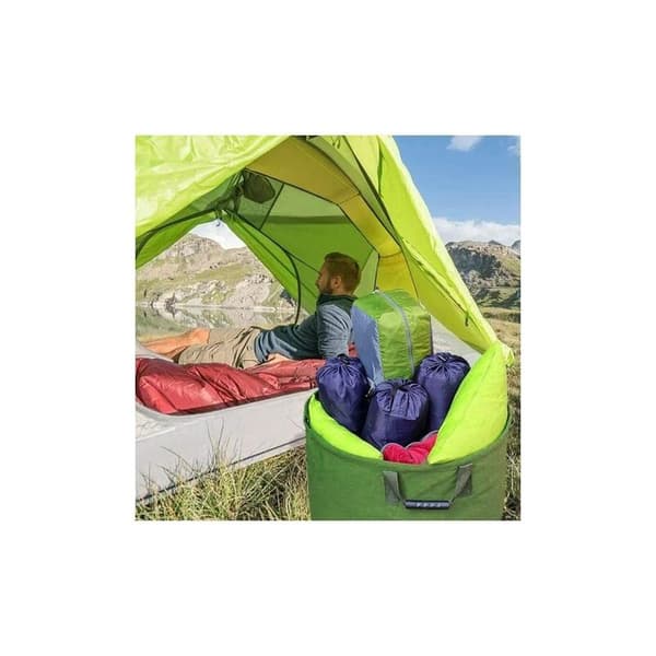 – 125L Affaldspose – Holdbar Militær Lærred – Gummihåndtag – Dimensioner: H45.7 cm, D55.8 cm – Ideel til Bladopsamling