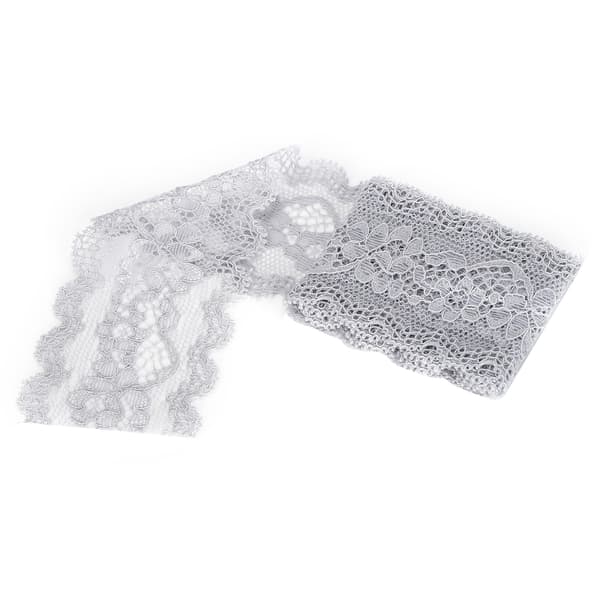 Blommönster Spetsband Dekorera Designa Kläder Hantverk 10 Yard 5.5cm Bredd Grå