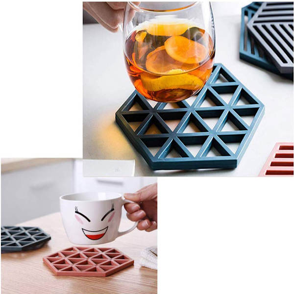 4 st TPE Anti Hot Pot Mat Non Slip Isolering Pot Pad Värmebeständiga Underlägg
