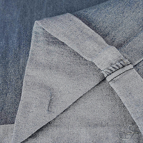 Moderne herre denim shorts med brystlomme M blå
