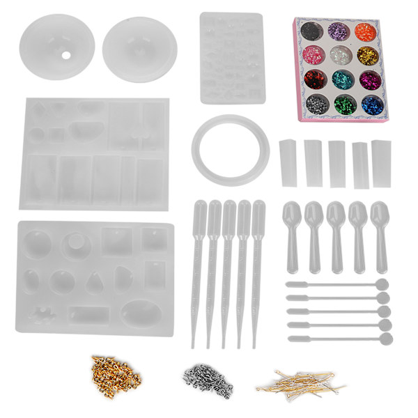 Gör-det-själv hantverk smycken hänge gör form smycken gjutning form glitter pulver set