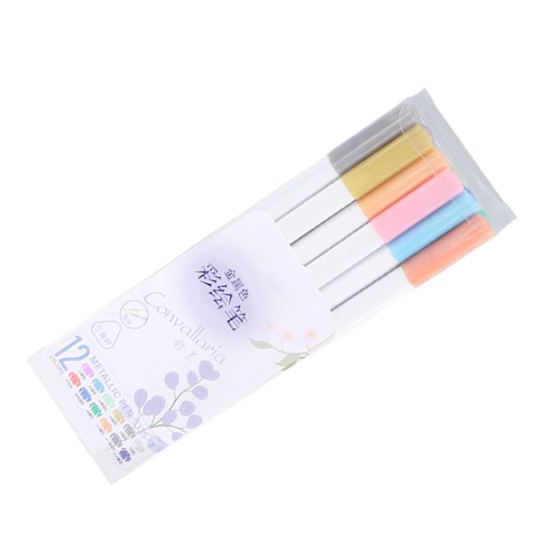 Metallic Maling Penne 12 Farver Blød Pen Tip Multifunktion Maling Marker Penne til Studerende Notering