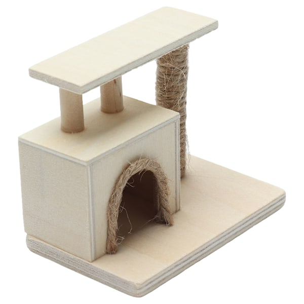Kattram 1:12 Dockhus Mini Katt Hus Katt Stativ Leksak Möbler Dekoration Tillbehör