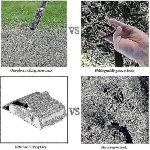 4 Set Kraftiga Trampolinfästen Markankare Kit - Rostfritt Galvaniserat Stål Fästen För Trampolin Trädgård Camping Gunga Med 4 Starka Remmar