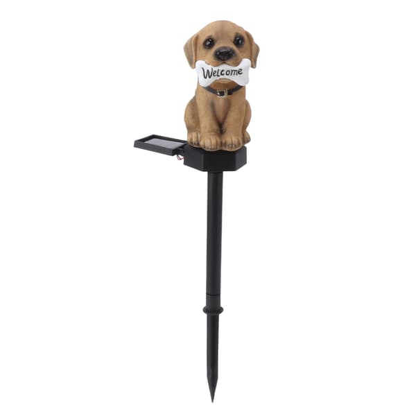 Solar Light Cartoon Welcome Sign Hund Plenlys Terrasse Utendørs Hage Dekorative Landskapslys