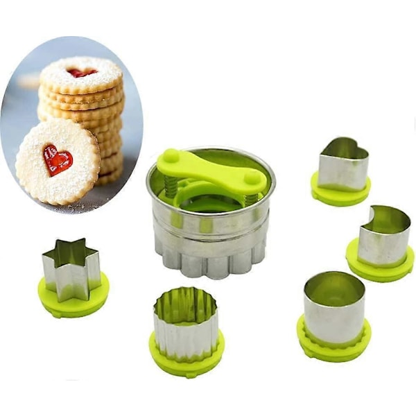 Leivonnaisleikkuri, 6 minivoileipäleikkurin setti, ruostumattomasta teräksestä valmistetut piparkakkumuotit hedelmäleikkurille, fondantille, kekseille, leivonnaisille, kakkujen koristeluun ja leivontaan