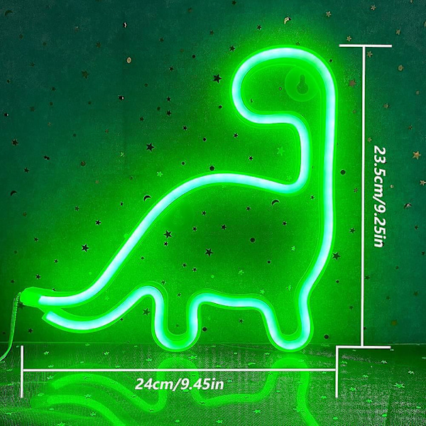 Dinosaurie Neon LED Neonljusskyltar Neonlampa Dinosaurie USB/Batteridriven Neon Nattlampa Färgglad LED Neonlampa Väggdekoration för Hem Bar Bröllop