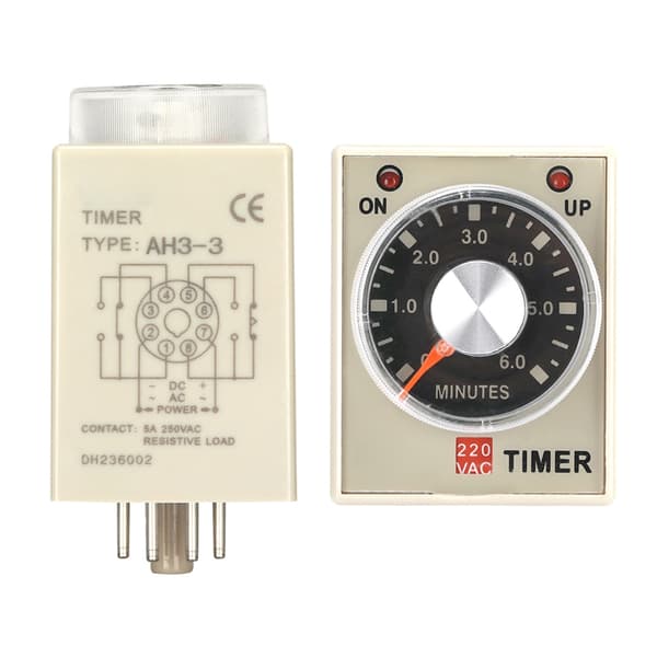 220VAC 6 Minutters Tændingsforsinkelsestimer Tidsrelæ AH3-3(6M)