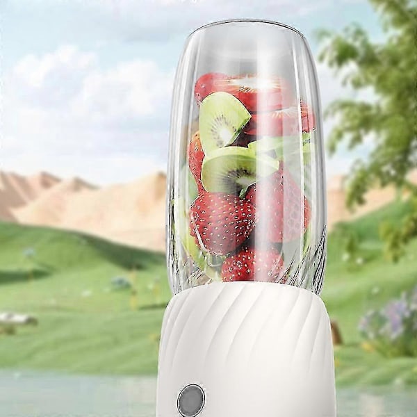Bærbar husholdningsjuicer Trådløs genopladelig juicekop til hjemmekøkken, hvid