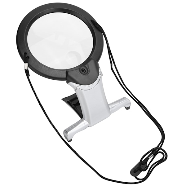 26X dobbel LED-leselupe håndholdt nakkebæring multifunksjon bord arbeidsforstørrelsesglass