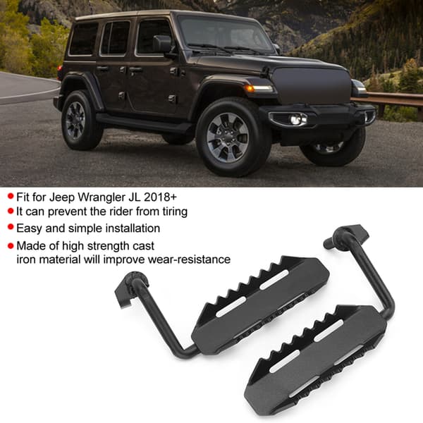 Utvendig dørhvilepedal Sklisikker støpejernsfotpanel Bilmodifikasjon Passer til Jeep Wrangler JL 2018+