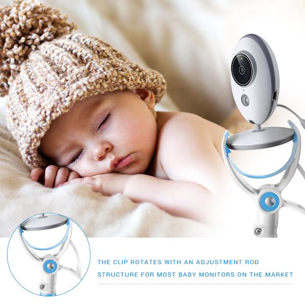 Universell 360° roterande babymonitorhållare med halkfri förstärkningsplatta