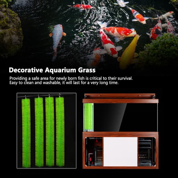 Dekorativt fiskeoppdrettsgres for akvariefisketank (100 cm)