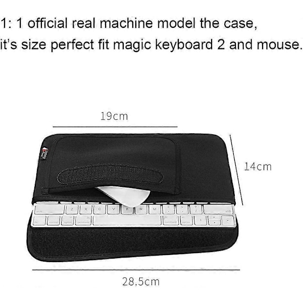 Vattentät och dammtät bärväska Resväska Förvaringsväska Skyddsfodral Organizer Hållare med mushållare Väska Tangentbordsfodral för Apple Wirele
