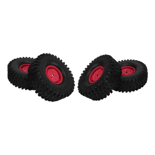 4 st RC-hjulset 1,9 tum 120 mm diameter plastdäck för 1/10 skala RC terrängbil röd