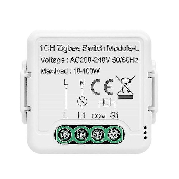 Zigbee 3.0 Tuya Himmennin Yksittäinen Virtakytkinmoduuli 1/2/3-tie Langaton Valokytkin 2CH