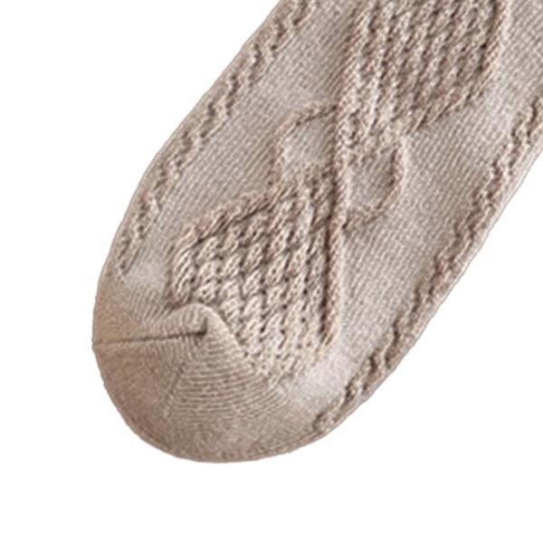 Barnekåpesokker for jenter Bomull Komfortable Varme Retro Preppy Mid Calf Crew Sokker for Vinter Høst Khaki M