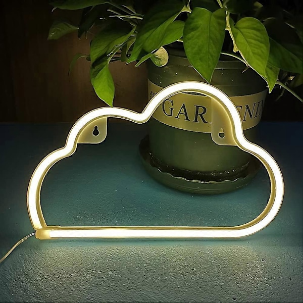Halo Moln Neon Skyltar, Halo D Neon Ljus Vägglampa Nattlampor, Batteri/USB Drivna Neonljus för Väggdekor, Sovrum, Barnrum, Vardagsrum