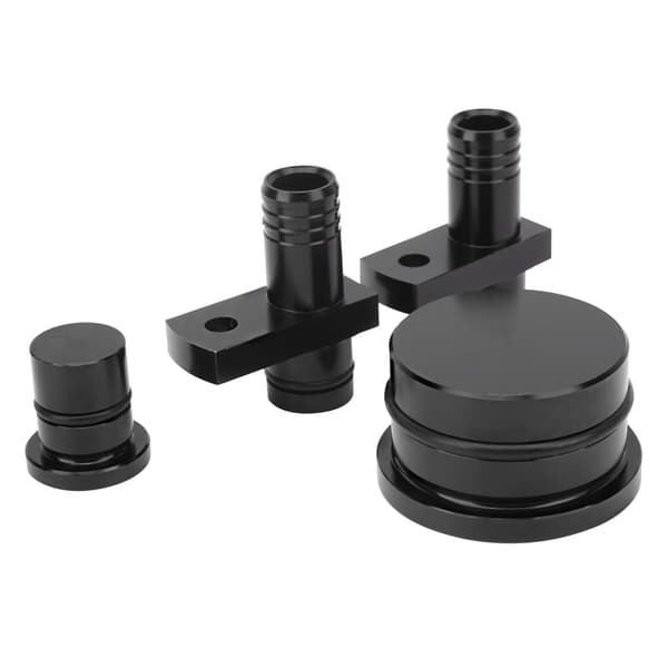 PCV-omdirigeringsfitting med omdirigeringsportprop og resonatorprop, passer til GM Duramax 6.6L 2004.5‑2010 Sort
