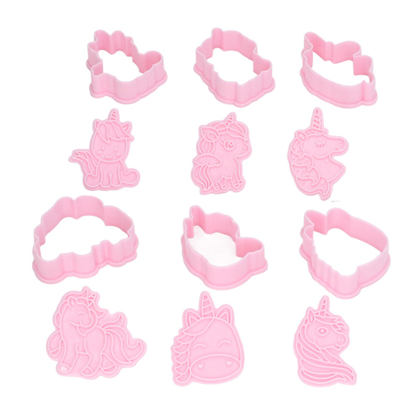 Fondant Embosser - Enkel rengjøring DIY Making ABS Fleksibel Gjenbrukbar Sjokolade Stempel Sett for Baking Cupcake