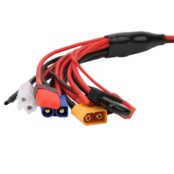 4,0 mm banankontakt 8-i-1 multifunktionsladdningsadapter för RC-laddare RC-batterier svart och röd