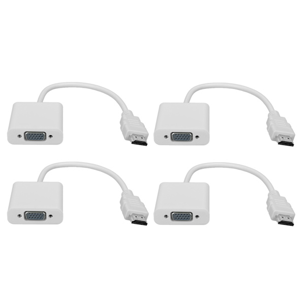 4 stk. HDMI han til VGA hun adapterkabel 1080P video high definition bærbar konverter