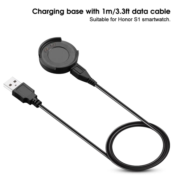 Bærbar opladningsbase dock med 1m/3.3ft datakabeloplader til Honor S1 Smartwatch