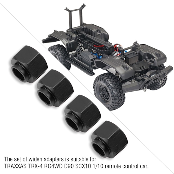 RC-auton pyöränlaajennussarja 9 mm TRAXXAS TRX-4 D90 SCX10 1/10 autoon (musta)