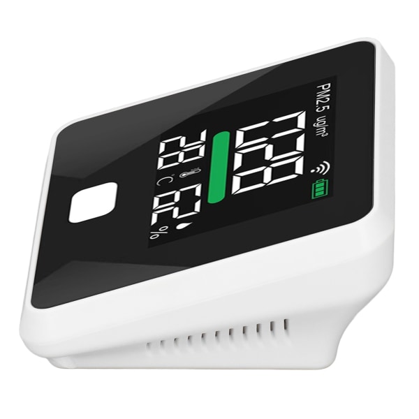 WIFI Luftkvalitetsmonitor LCD Farveskærm 1000mAh USB PM2.5 Temperatur Fugtighedsmåler Tester Termometer